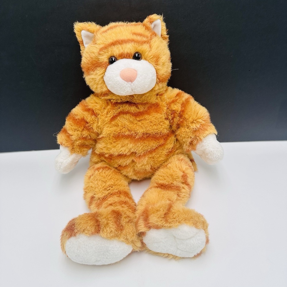 Build A Bear Tabby Plush Cat Orange Striped Kitty Stuffed Animal VTG 17"
